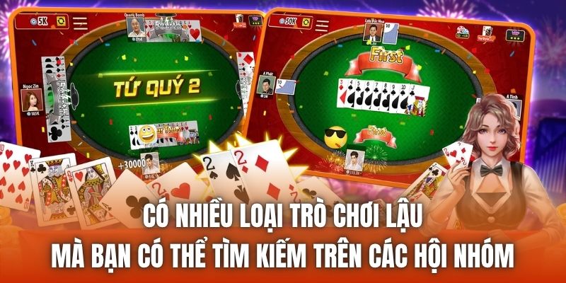 Có nhiều loại trò chơi lậu mà bạn có thể tìm kiếm trên các hội nhóm